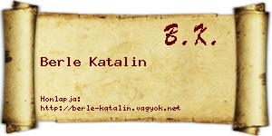 Berle Katalin névjegykártya