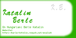 katalin berle business card